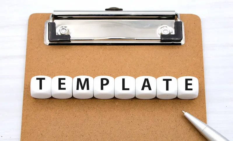 テンプレートと書かれたブロック